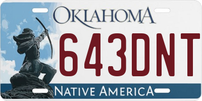 OK license plate 643DNT