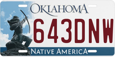 OK license plate 643DNW