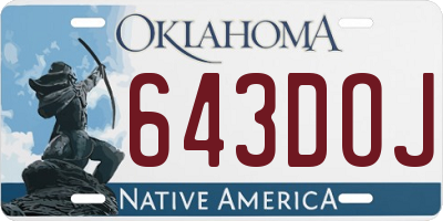 OK license plate 643DOJ
