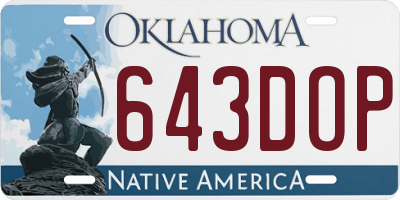 OK license plate 643DOP