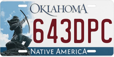 OK license plate 643DPC