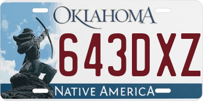 OK license plate 643DXZ