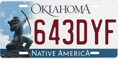 OK license plate 643DYF