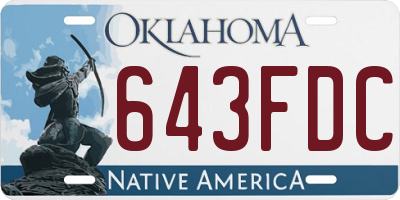 OK license plate 643FDC