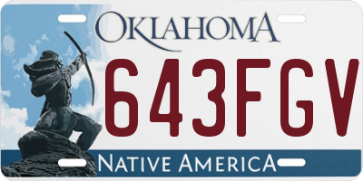 OK license plate 643FGV