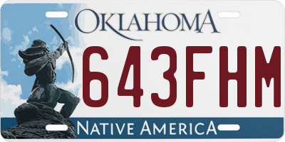 OK license plate 643FHM