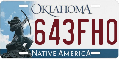 OK license plate 643FHO