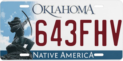 OK license plate 643FHV