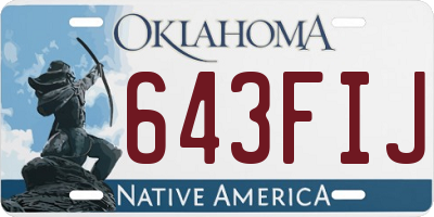OK license plate 643FIJ