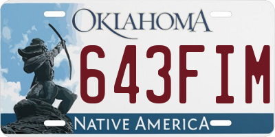 OK license plate 643FIM