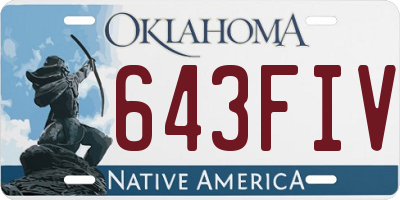 OK license plate 643FIV
