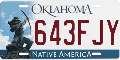 OK license plate 643FJY