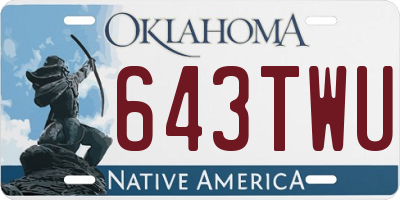 OK license plate 643TWU