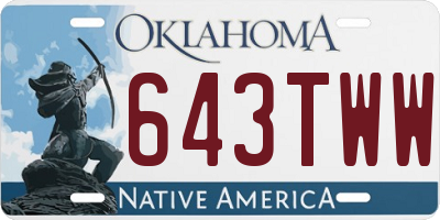 OK license plate 643TWW