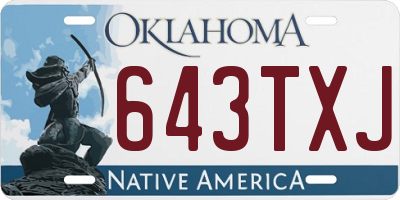 OK license plate 643TXJ