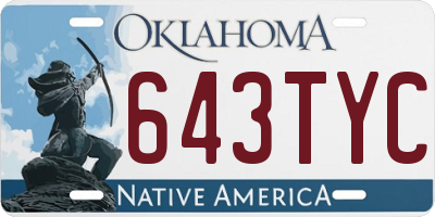 OK license plate 643TYC