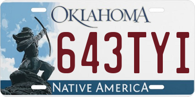 OK license plate 643TYI