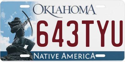 OK license plate 643TYU