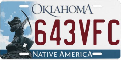 OK license plate 643VFC