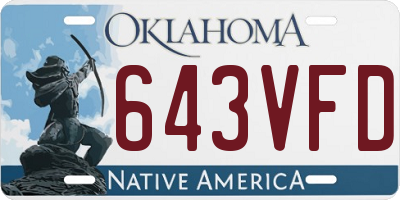 OK license plate 643VFD