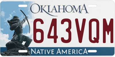OK license plate 643VQM