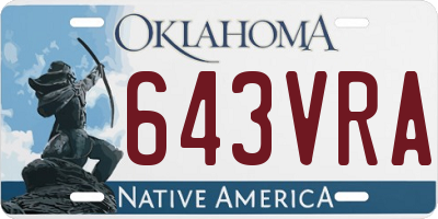 OK license plate 643VRA