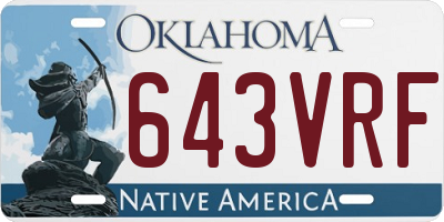 OK license plate 643VRF