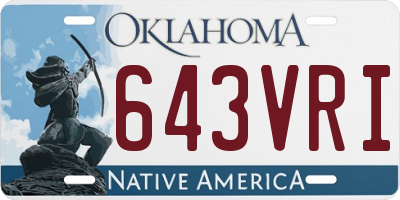 OK license plate 643VRI