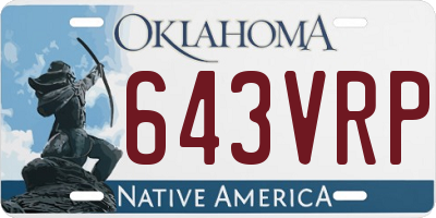 OK license plate 643VRP