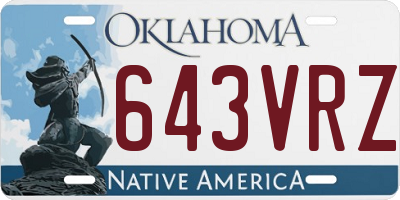 OK license plate 643VRZ