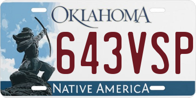 OK license plate 643VSP
