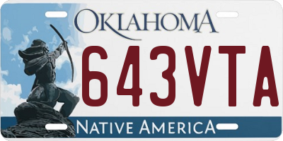 OK license plate 643VTA