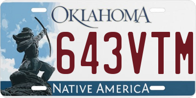 OK license plate 643VTM