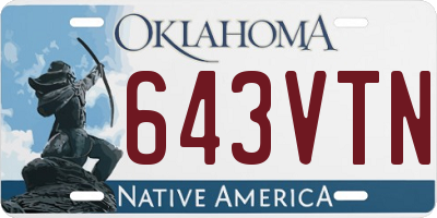 OK license plate 643VTN