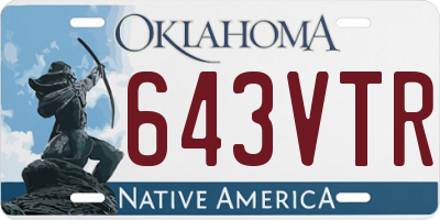OK license plate 643VTR