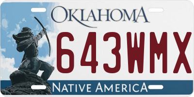 OK license plate 643WMX