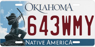 OK license plate 643WMY