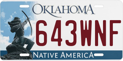 OK license plate 643WNF
