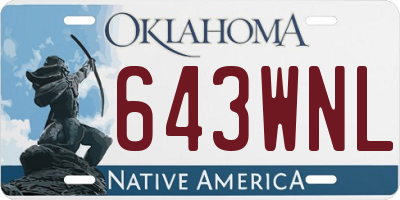OK license plate 643WNL