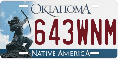 OK license plate 643WNM