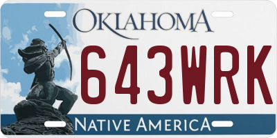 OK license plate 643WRK