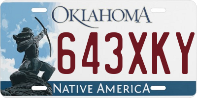 OK license plate 643XKY