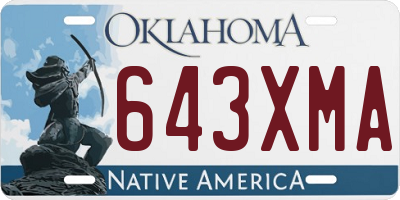 OK license plate 643XMA