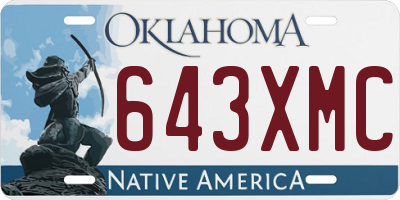 OK license plate 643XMC