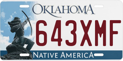OK license plate 643XMF