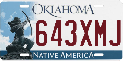 OK license plate 643XMJ
