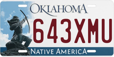 OK license plate 643XMU