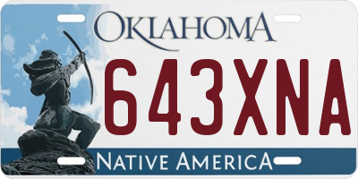 OK license plate 643XNA