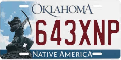 OK license plate 643XNP