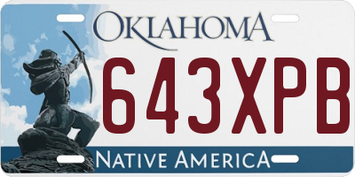 OK license plate 643XPB